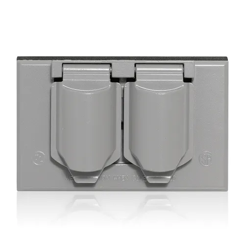 1-Gang Weatherproof Duplex Cover Gray WM1D-SGY