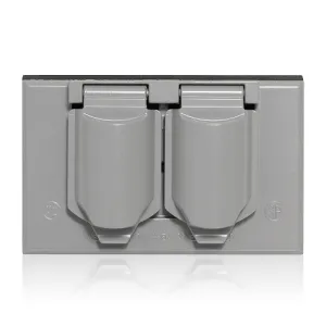 1-Gang Weatherproof Duplex Cover Gray WM1D-SGY