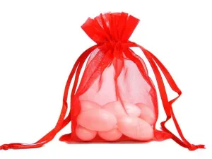 4x6 Red Sheer Organza Bags -10 pcs