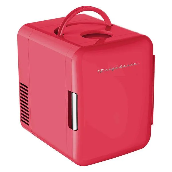 6-Can 48-Watt Compact Mini Retro Portable Beverage Refrigerator (Red)