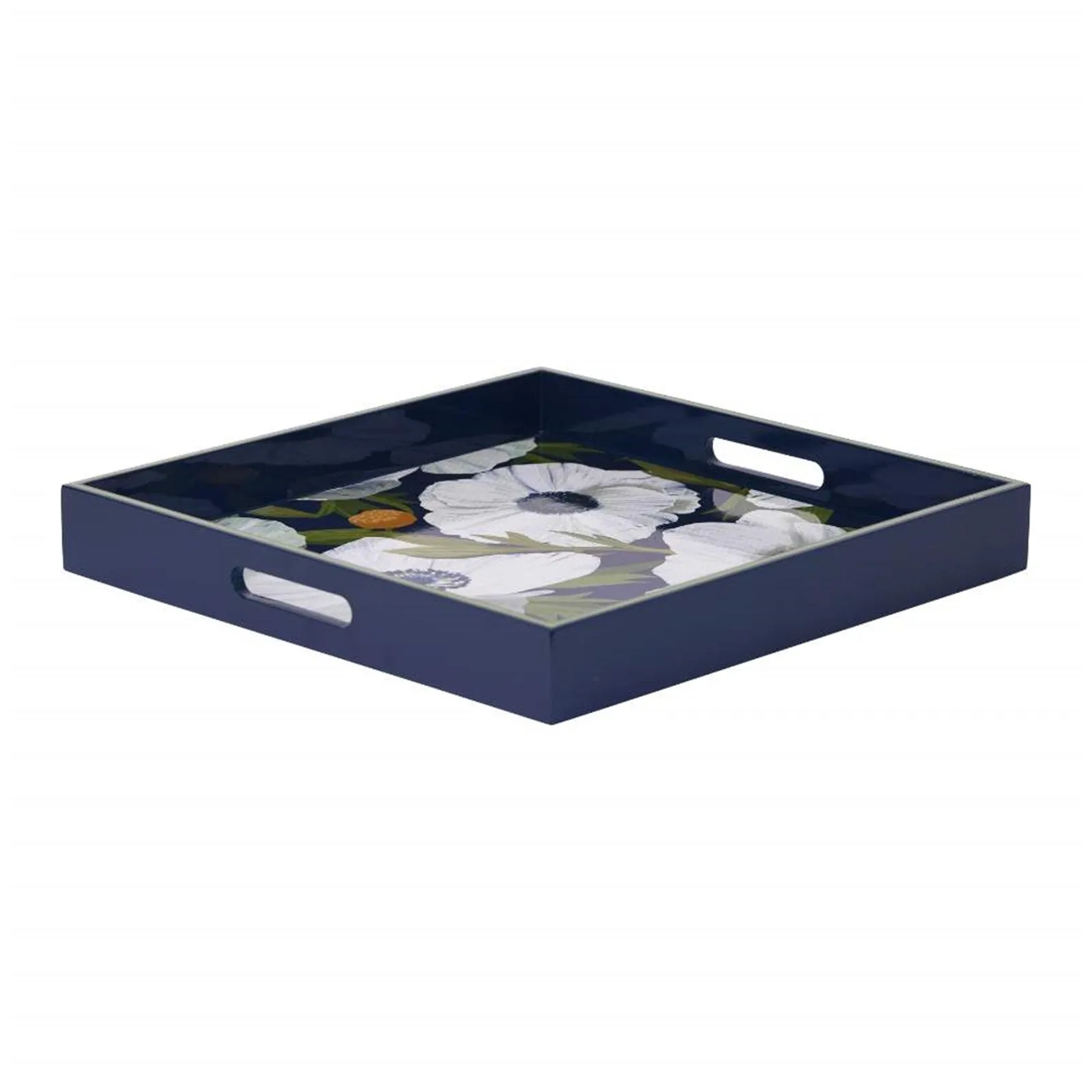 Anemone Poppy Tray - 15 Inch Square Floral Design