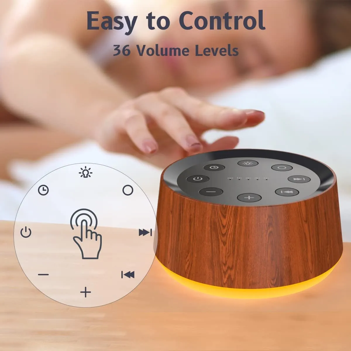 Brownnoise Sound Machine with 30 Soothing Sounds 12 Colors Night Light White Noise Machine for Adults Baby Kids Sleep Machines with 36 Volume Levels Memory Function 5 Timers for Home Office Travel
