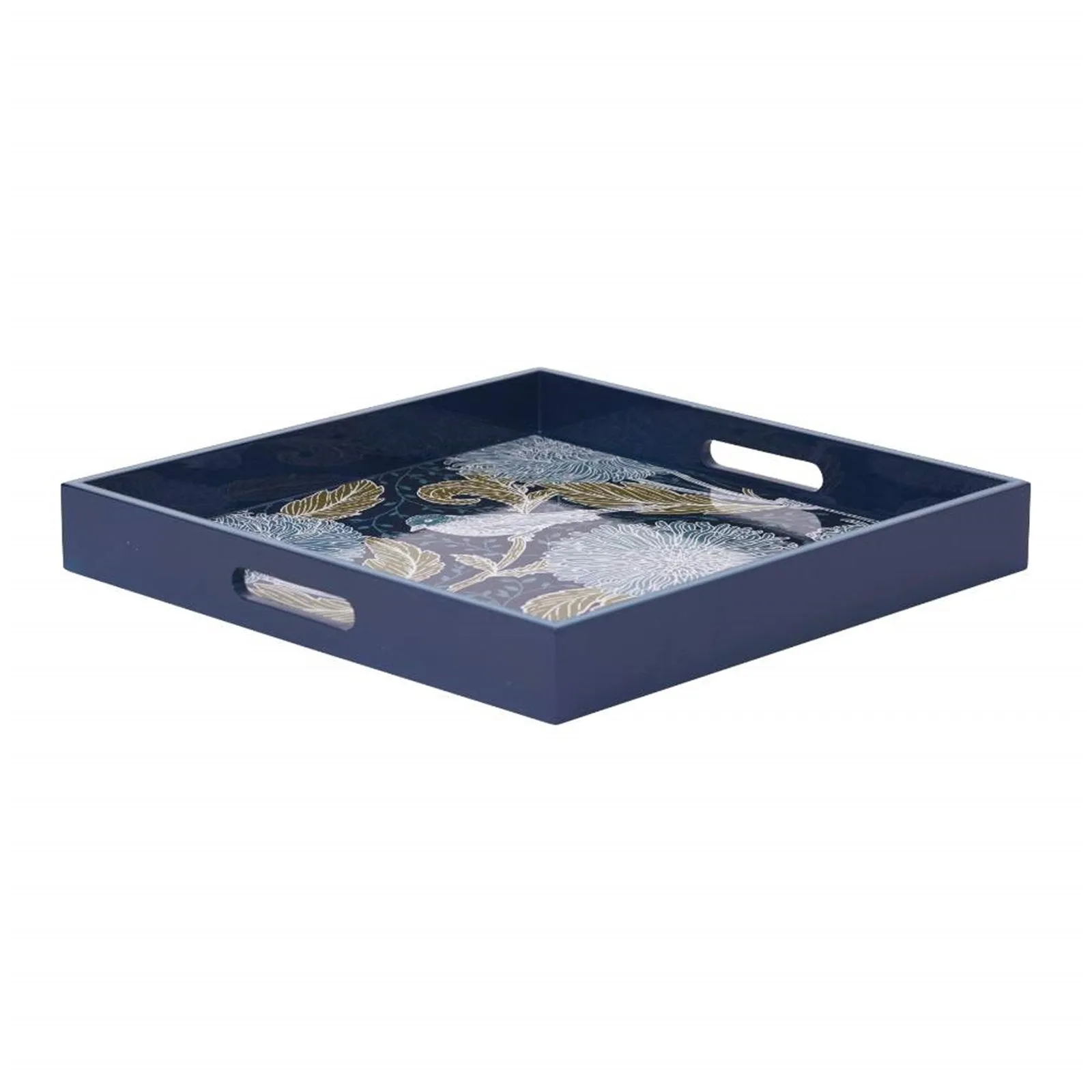 Chrysanthemum Bird Tray - 15 Inch Square Design