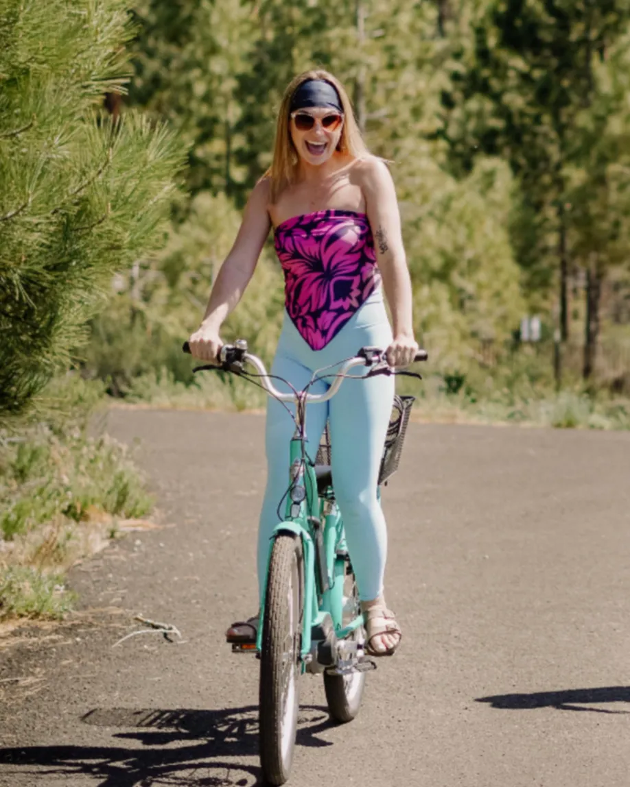 Cooling Bandana Top: Pink and Brown Hawaiian Print