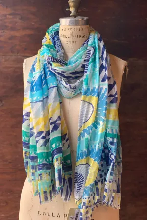 Dolma Lightweight Turquoise Scarf