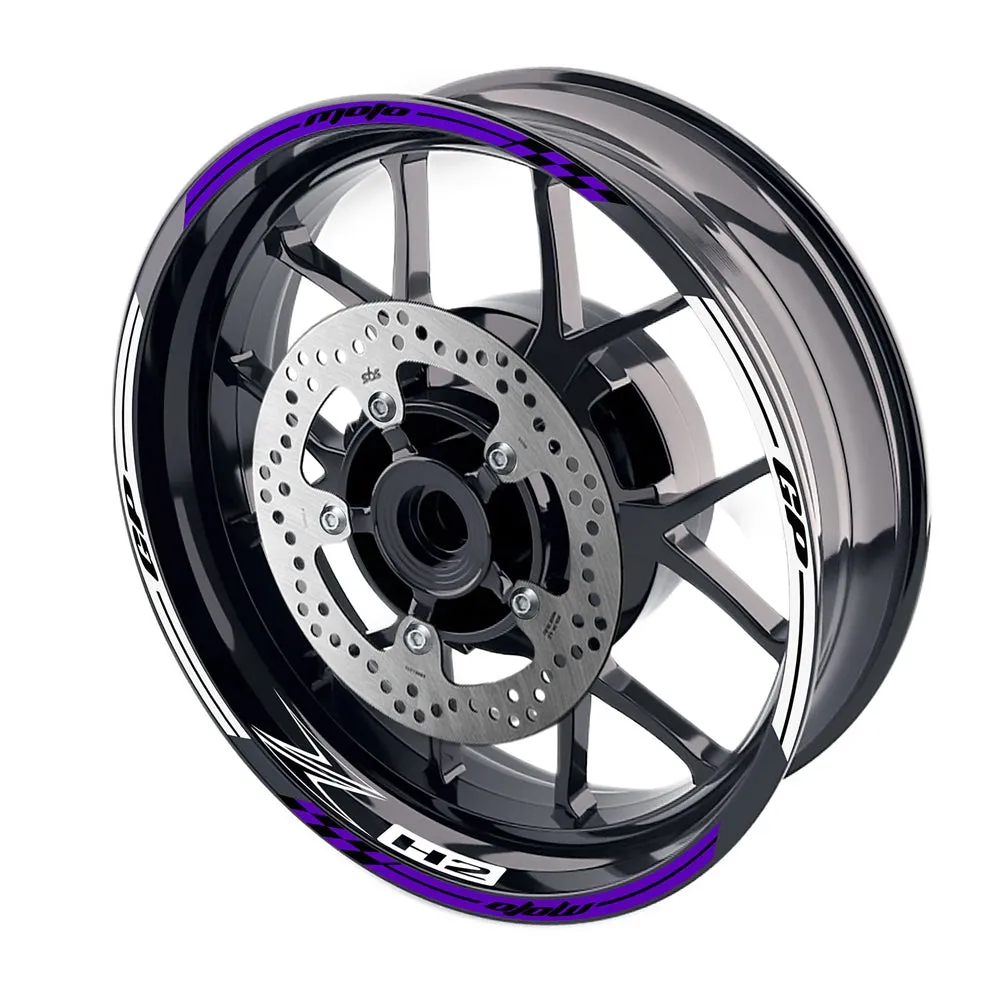 Fit Kawasaki Z H2 Logo Moto GP Stripe 17'' Wheel Rim Sticker