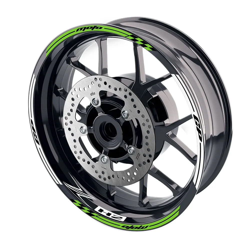 Fit Kawasaki Z H2 Logo Moto GP Stripe 17'' Wheel Rim Sticker