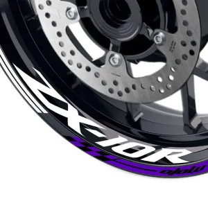 Fit Kawasaki ZX10R Ninja Logo Moto GP Check 17'' Wheel Rim Sticker