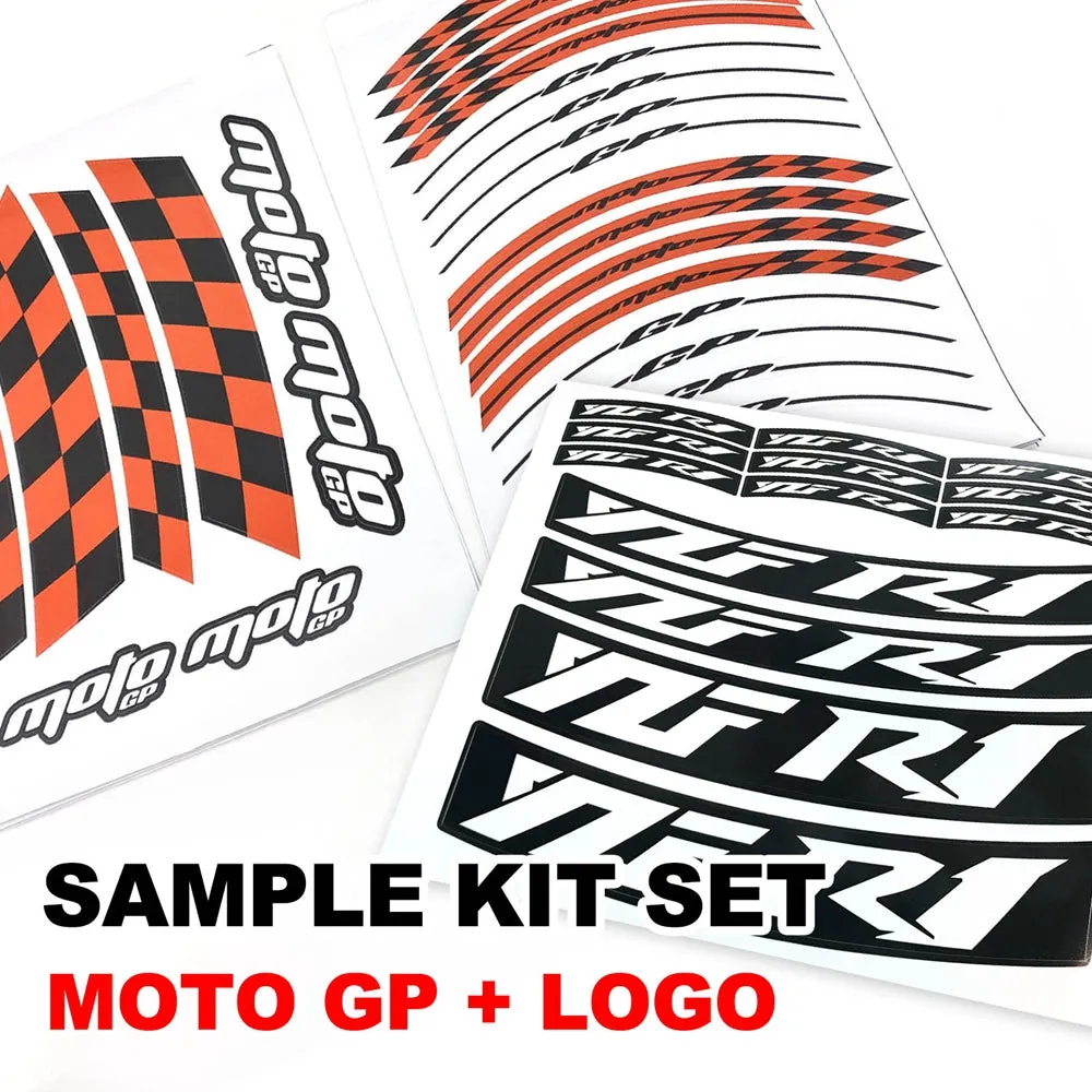 Fit Kawasaki ZX10R Ninja Logo Moto GP Check 17'' Wheel Rim Sticker