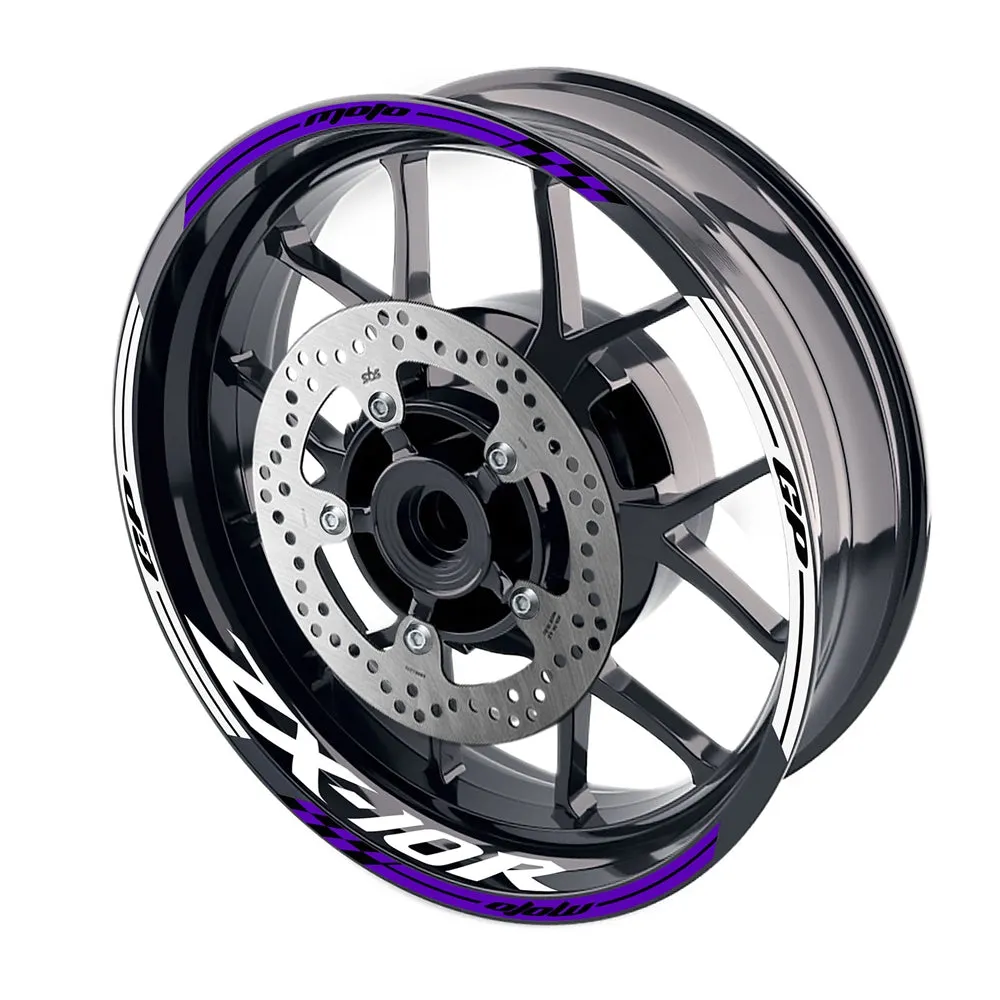 Fit Kawasaki ZX10R Ninja Logo Moto GP Check 17'' Wheel Rim Sticker