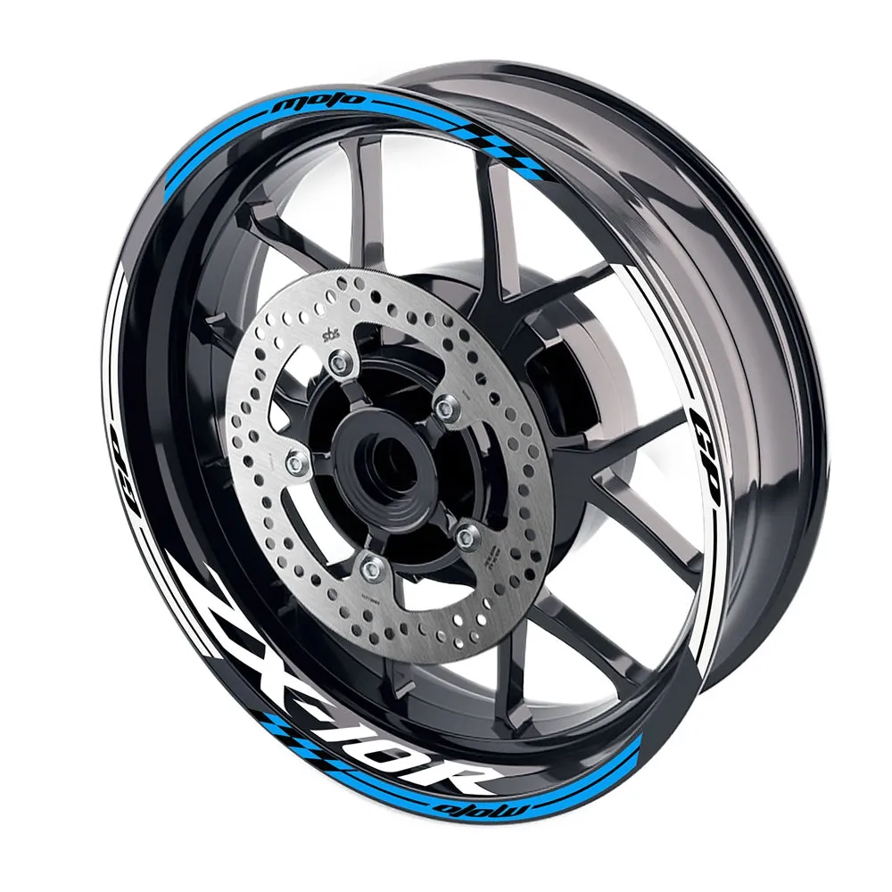 Fit Kawasaki ZX10R Ninja Logo Moto GP Check 17'' Wheel Rim Sticker