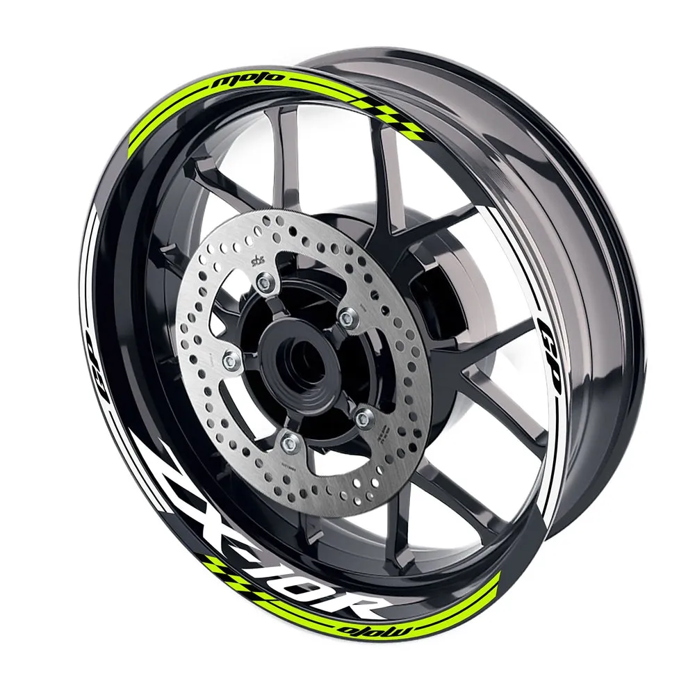 Fit Kawasaki ZX10R Ninja Logo Moto GP Check 17'' Wheel Rim Sticker