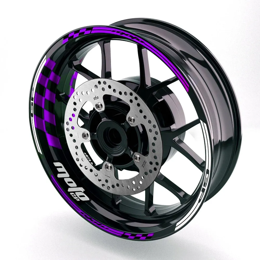 Fit Kawasaki ZX10R Ninja Logo Moto GP Check 17'' Wheel Rim Sticker