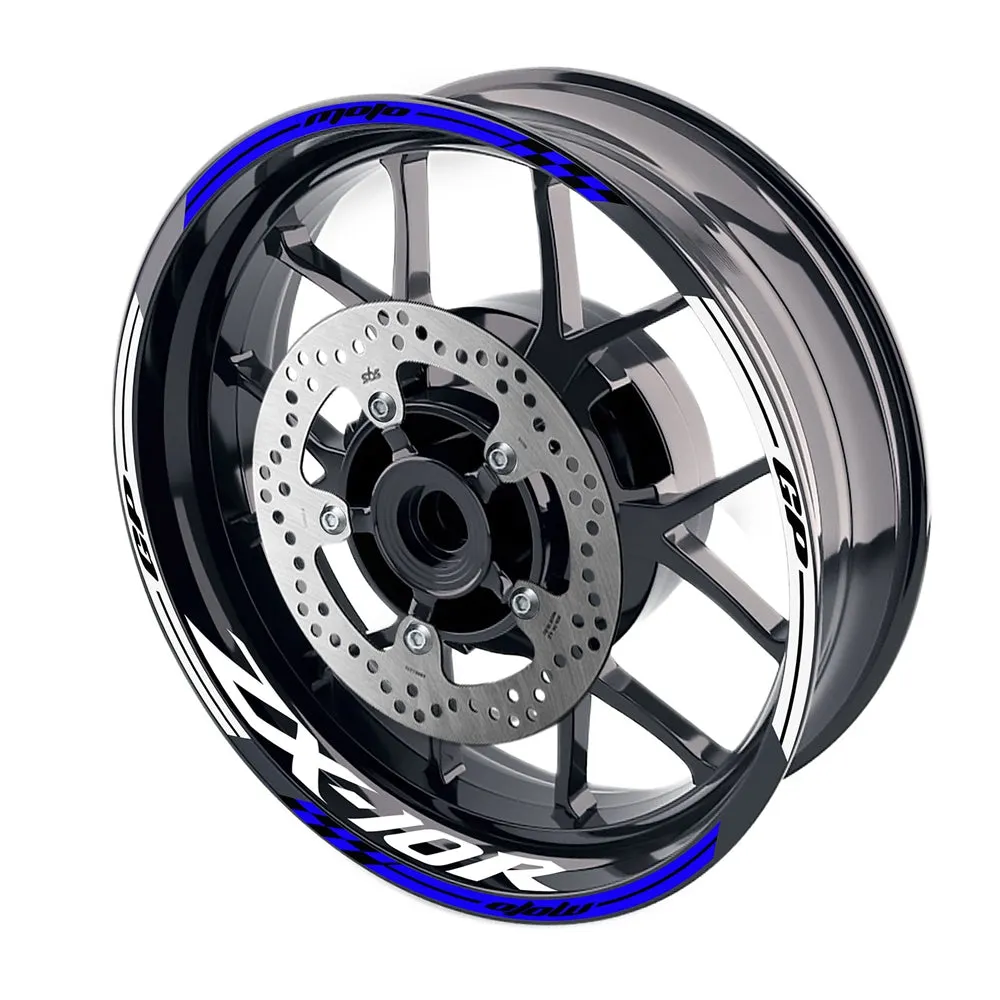 Fit Kawasaki ZX10R Ninja Logo Moto GP Check 17'' Wheel Rim Sticker
