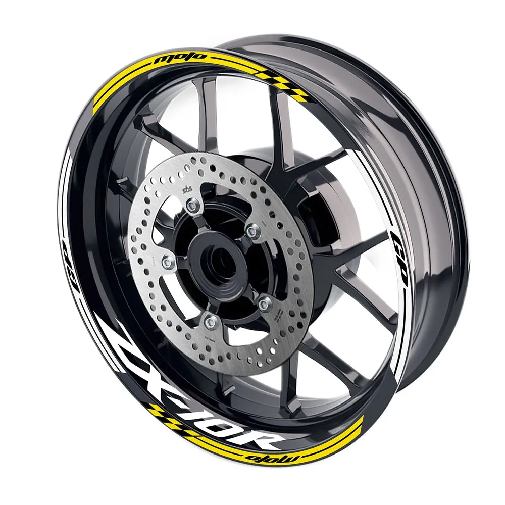 Fit Kawasaki ZX10R Ninja Logo Moto GP Check 17'' Wheel Rim Sticker