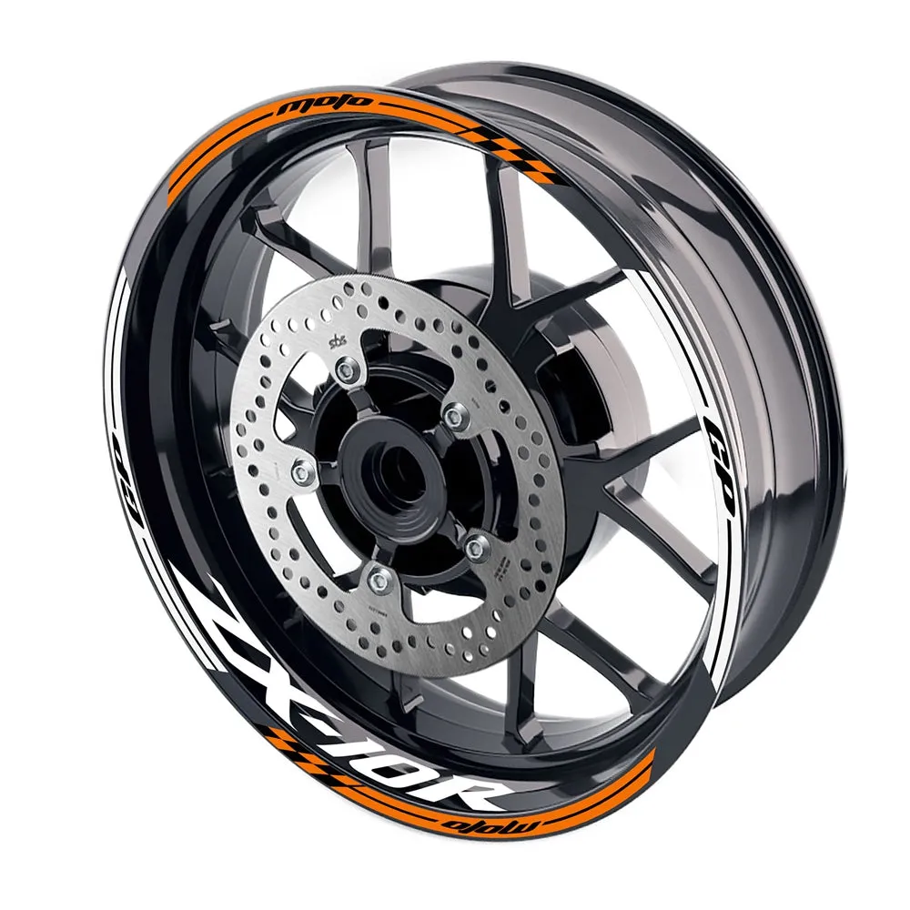 Fit Kawasaki ZX10R Ninja Logo Moto GP Check 17'' Wheel Rim Sticker