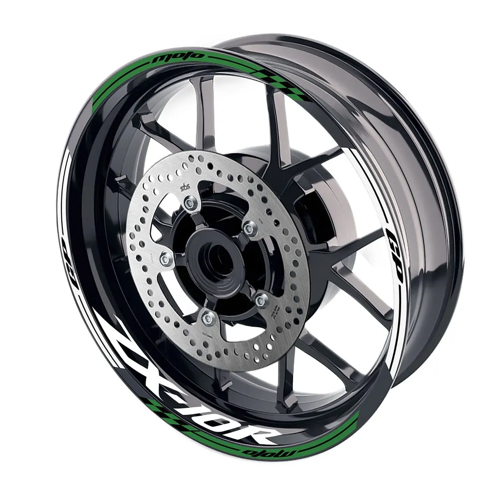 Fit Kawasaki ZX10R Ninja Logo Moto GP Check 17'' Wheel Rim Sticker