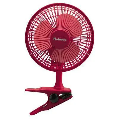 H 6" Clip On Table Fan Red