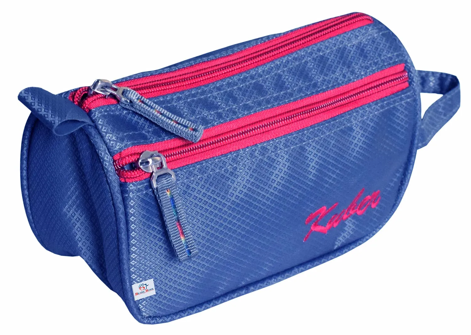 Heart Home Portable Lightweight Rexien Travel Toiletry Bag Shaving Kit With Carrying Strap (Blue)