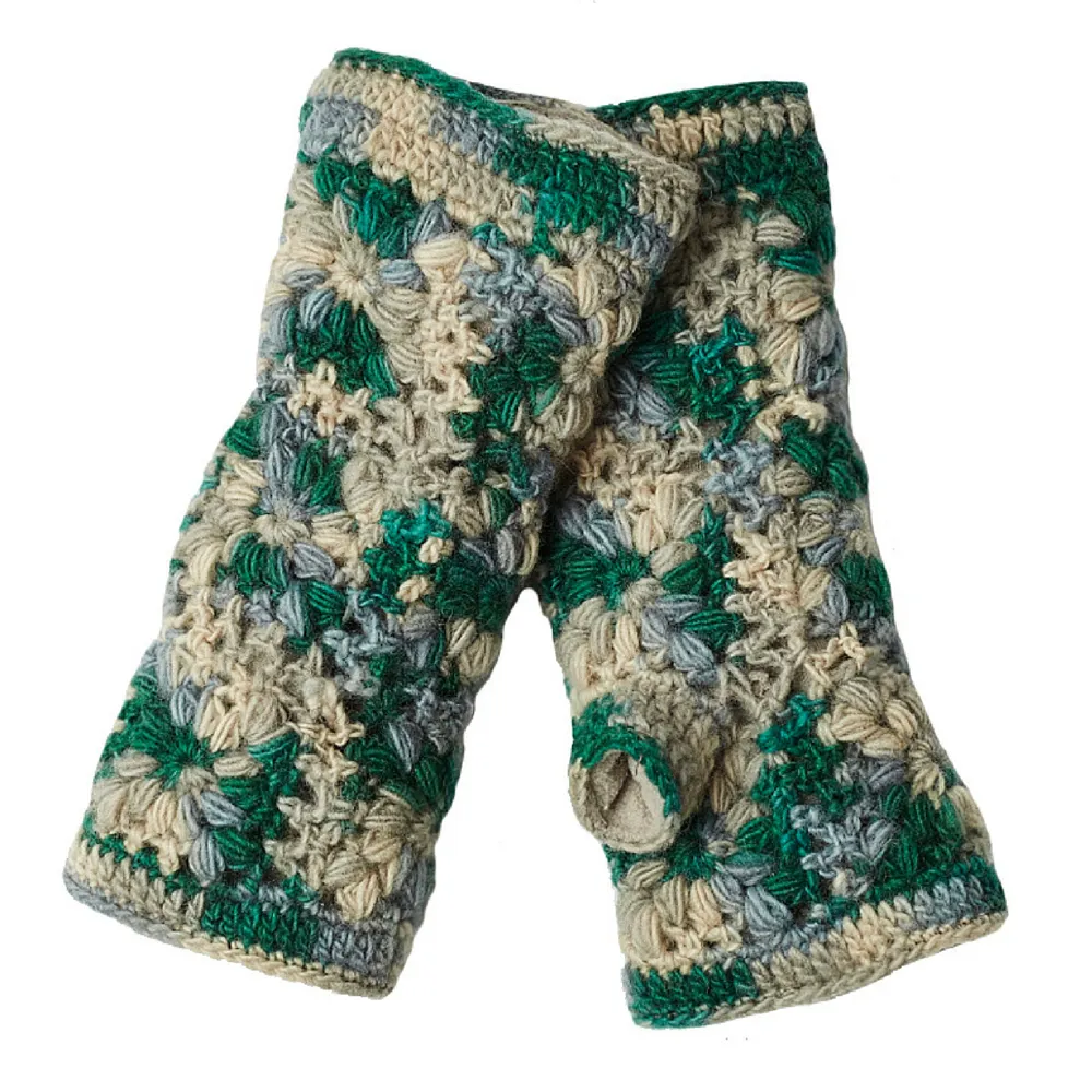 Multi Color Flower Crochet Handwarmers