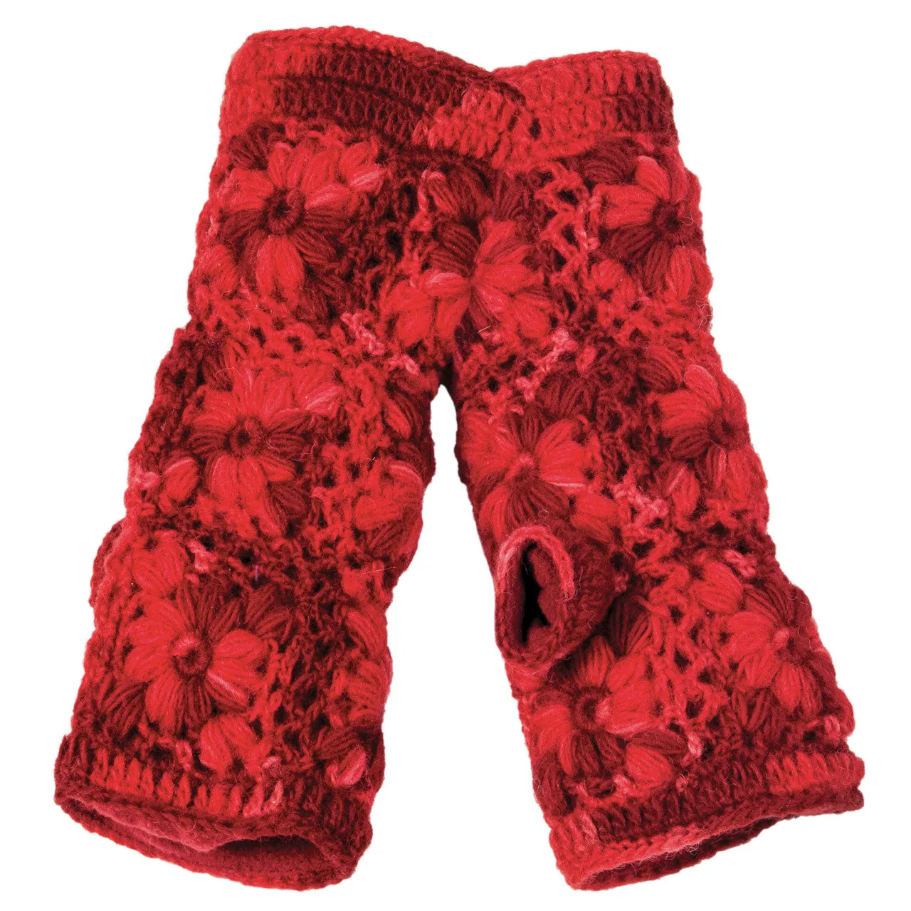 Multi Color Flower Crochet Handwarmers