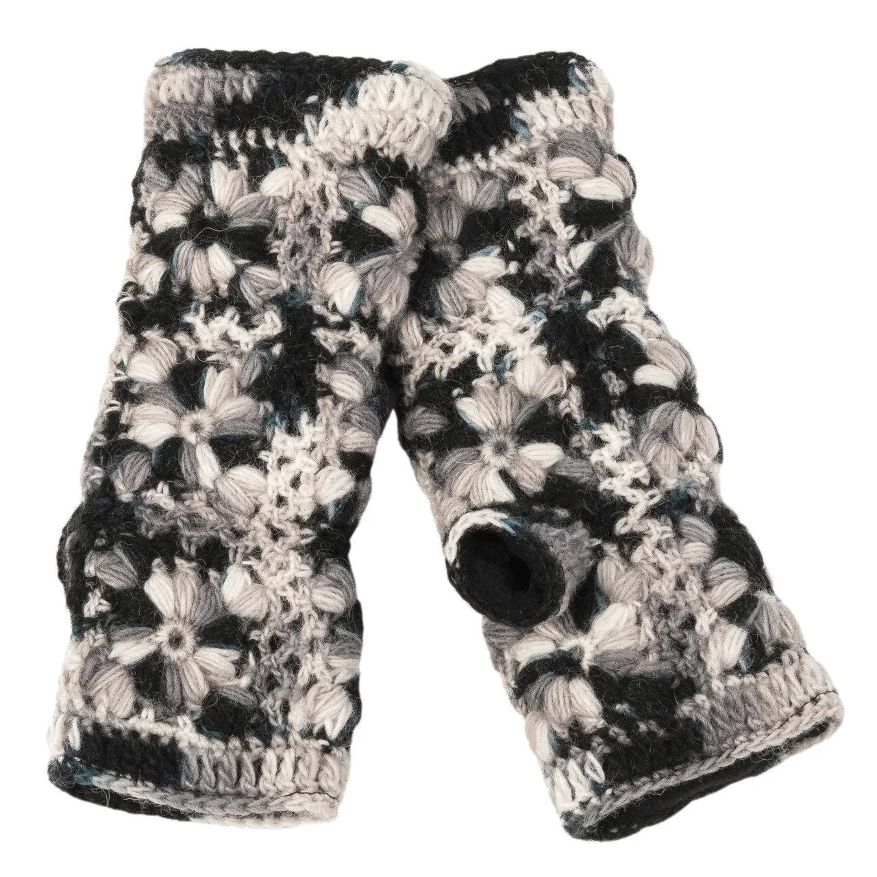 Multi Color Flower Crochet Handwarmers