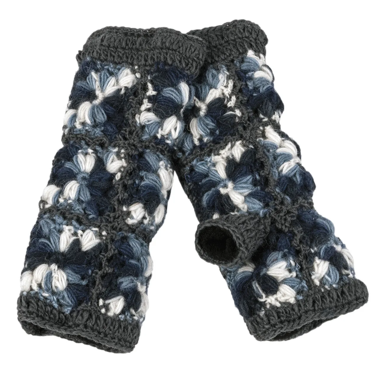Multi Color Flower Crochet Handwarmers