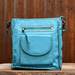 Ninnekah Leather Bag in Sky Blue