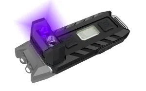 Nitecore THUMB LEO UV 45 Lumens USB Rechargeable LED Keychain Light -  Tiltable w/ Ultraviolet LED