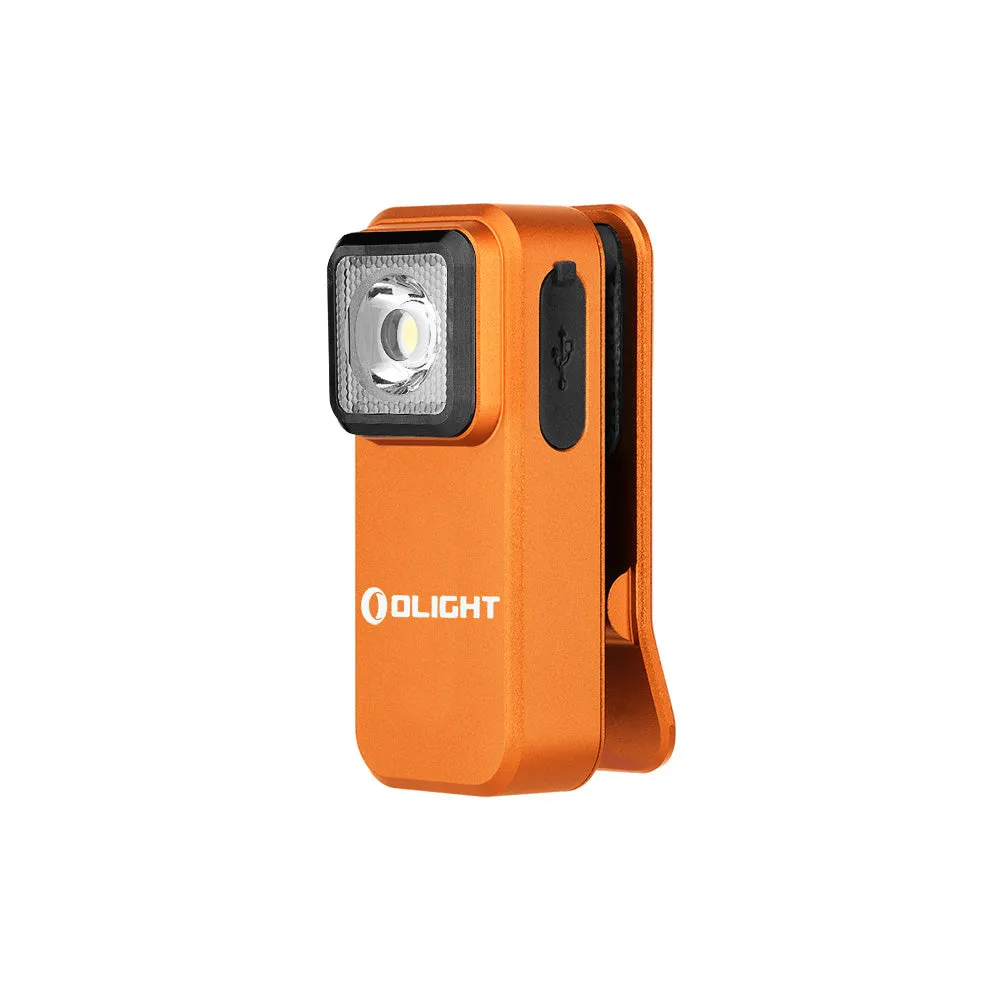 Olight Oclip Clip Light with White and Red Light - Orange