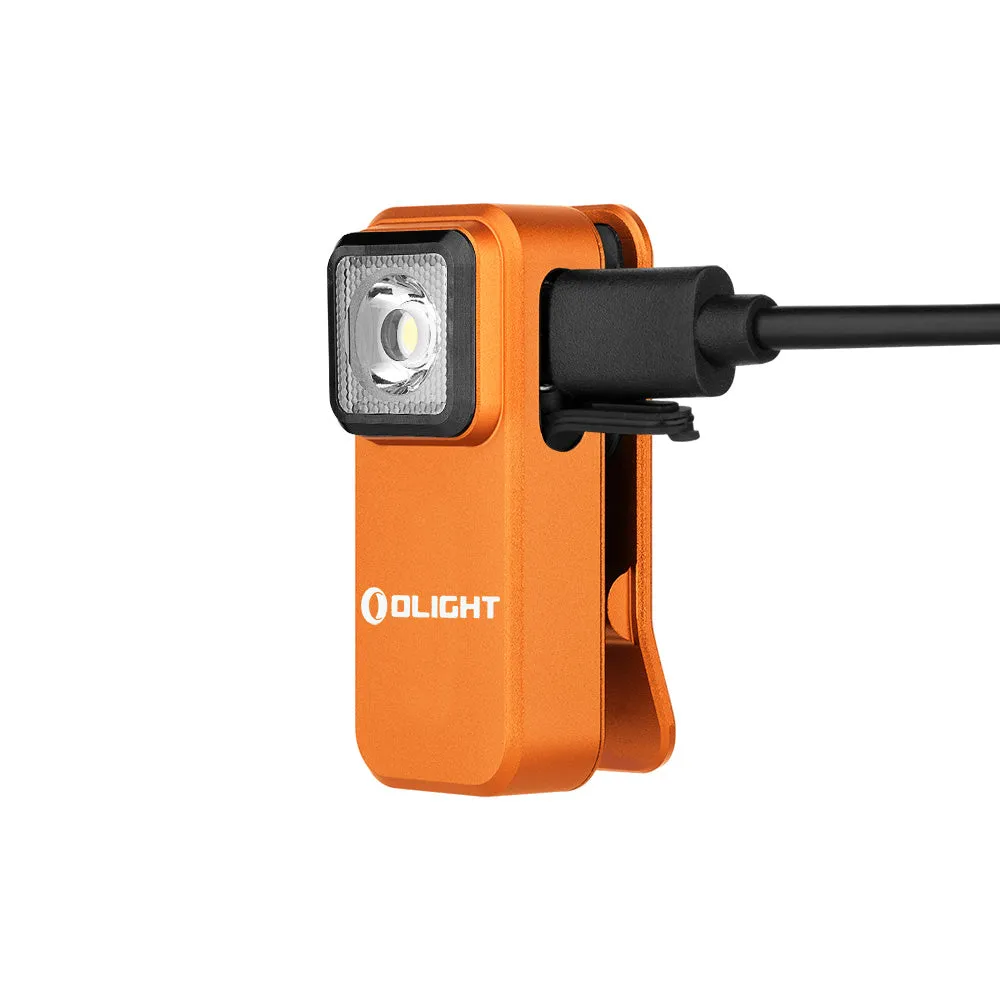 Olight Oclip Clip Light with White and Red Light - Orange