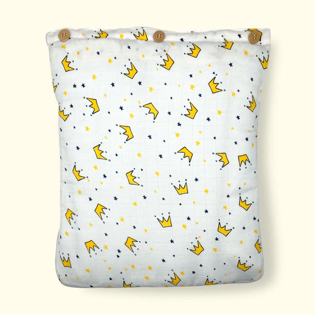 Organic Muslin Carry Nest for Baby -Traveling bed Soft Cotton -Crown