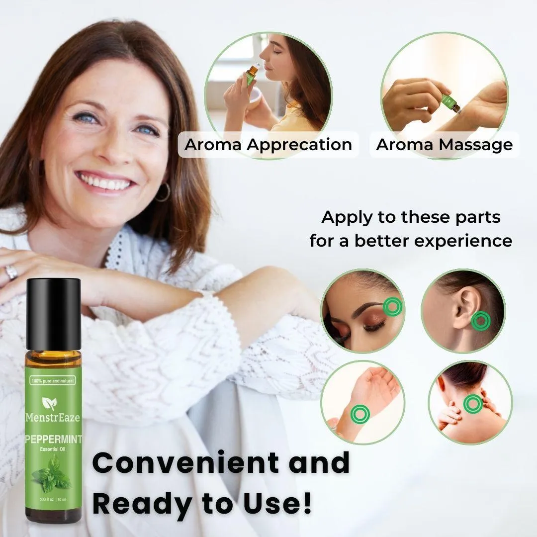 Peppermint Roll-On for Focus, Refreshing, Headache and Nausea Relief
