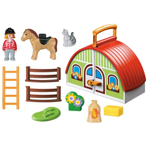 Playmobil 123 Horse Barn Take Along (18mo )