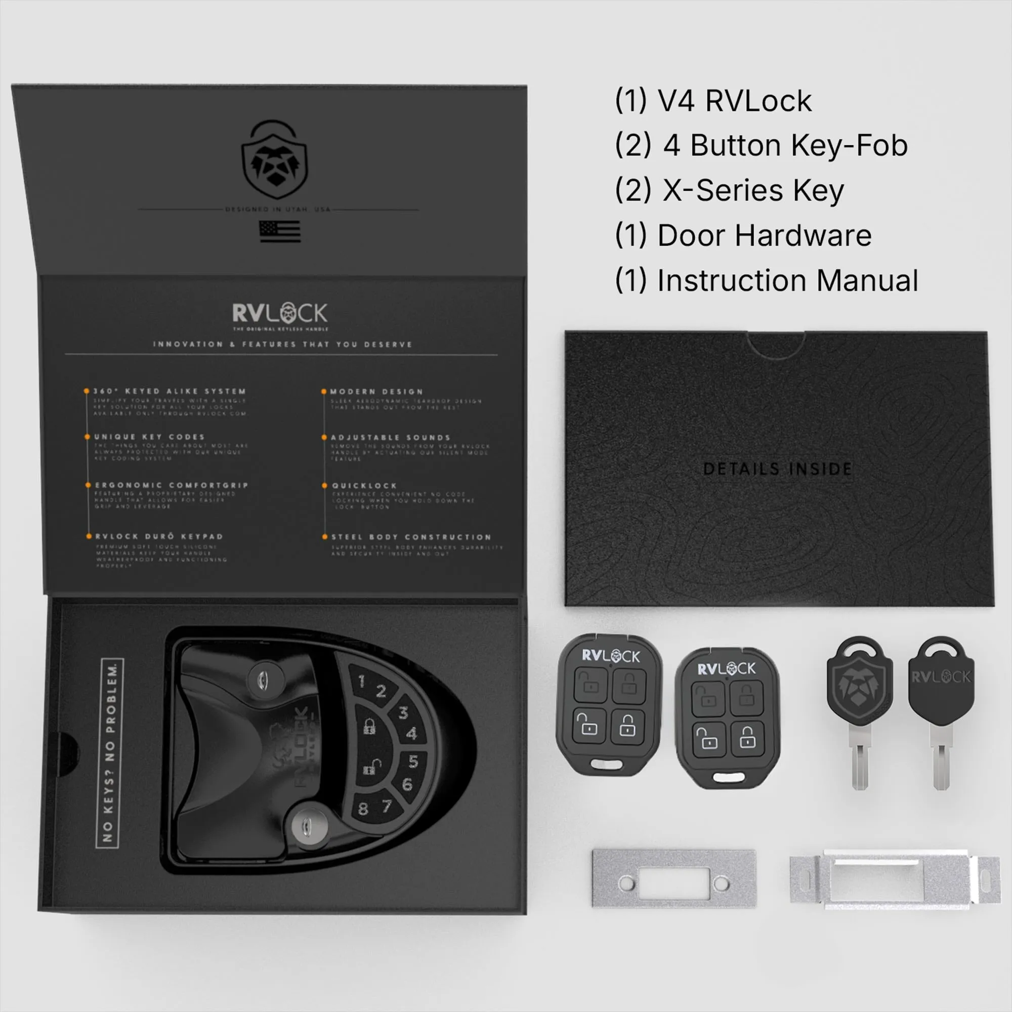 RVLock V4.0 Keyless Handle for RV Doors