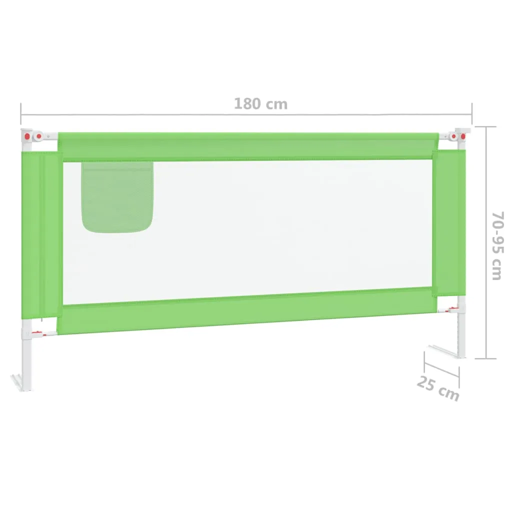 Toddler Safety Bed Rail Green 180x25 cm Fabric