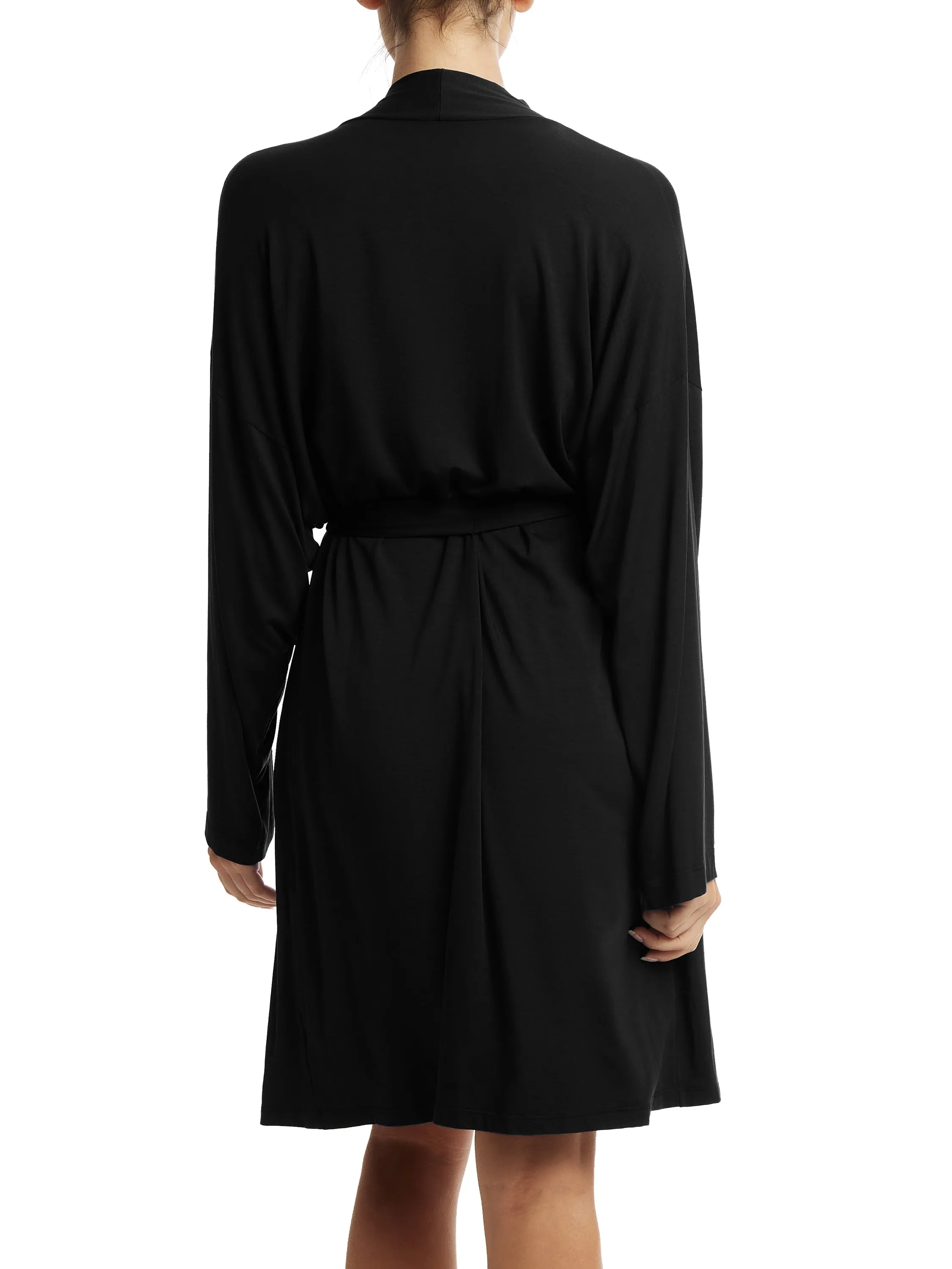 Unwind Knee Length Robe Black