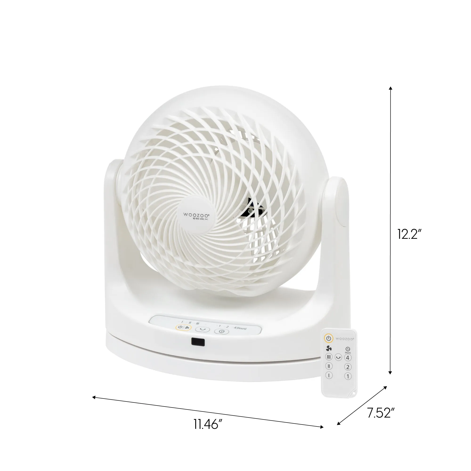 WOOZOO® Macaron Fan Large - Horizontal Oscillation, 360° Vertical Tilt, Remote